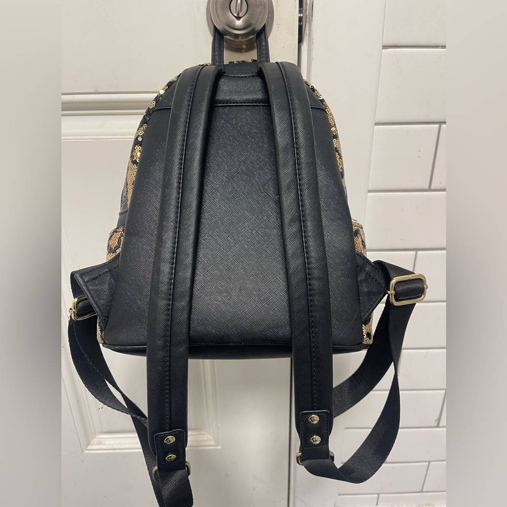 Loungefly DisneyParks Leopard Sequin mini backpack - Picture 3 of 6